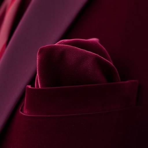 A rich velvet pocket square in a deep burgundy colour.
